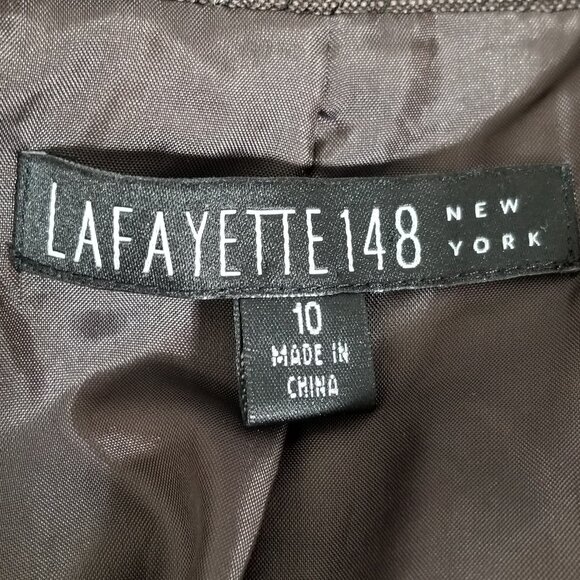 Lafayette 148 Ny Womens Wool Blazer 10 Brown Modern Single Button Jacket Career - Picture 7 of 9